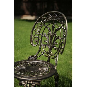 Meda Gartenstuhl aus Aluminium, antik schwarz