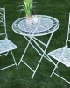Metall Gartenklappmöbel Set - Tisch und 2 Stühle, helles Antikblau