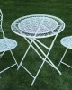 Metall Gartenmöbel Set aus Metall - Tisch und 2 Stühle, helles Antikblau
