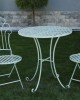 Metall Gartenmöbel Set - Tisch und 2 Stühle, antikes helles Mintgrün