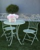 Metall Gartenmöbel Set - Tisch und 2 Stühle, antikes helles Mintgrün